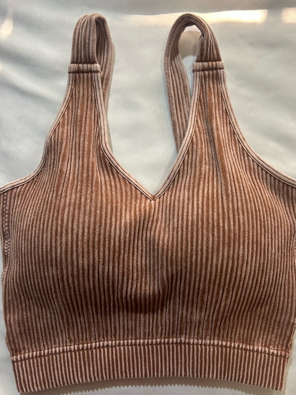 Zenana Outfitters Ribbed V-Neck Camisole in Taupe Pink NWOT